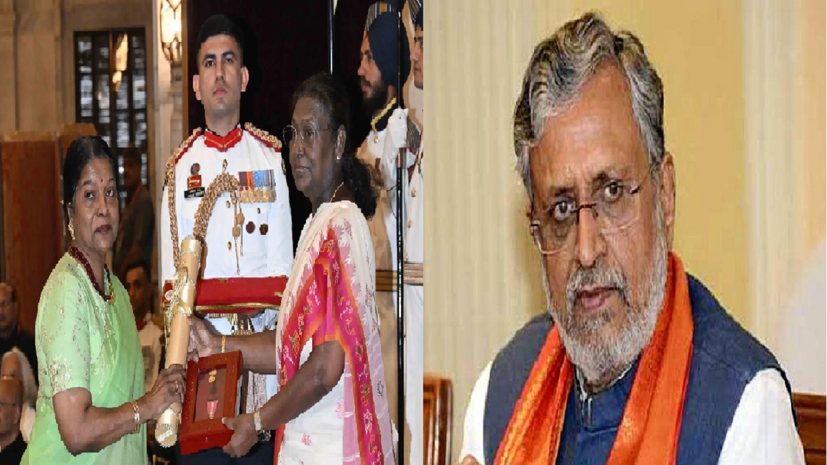 बिहार के पूर्व डिप्टी सीएम सुशील कुमार मोदी को मरणोपरांत पद्म भूषण सम्मान, पत्नी ने राष्ट्रपति द्रौपदी मुर्मू से लिया अवॉर्ड
