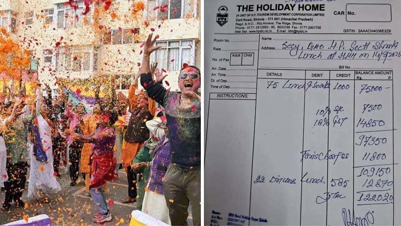हिमाचल में मुख्य सचिव ने अफसरों को दी होली पार्टी, कर्ज से परेशान सुक्खू सरकार को भेज दिया 1.22 लाख का बिल; मचा बवाल