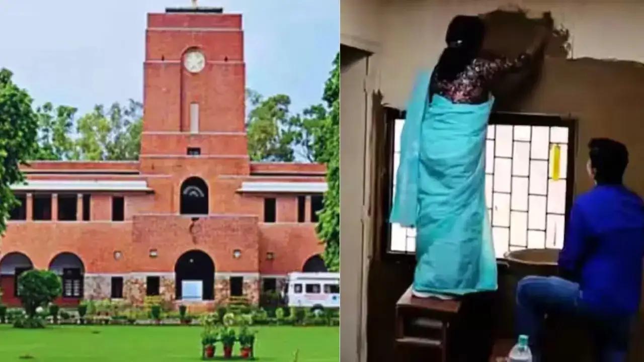 Delhi University की प्रिंसिपल ने क्लास रूम की दीवारों को गाय के गोबर से लीपा, वीडियो वायरल होने के बढ़ा विवाद तो दिया अजीब तर्क
