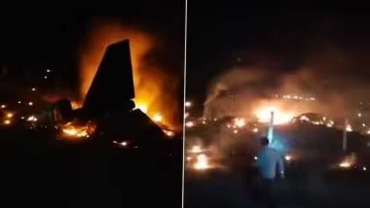 गुजरात के जामनगर में भारतीय वायुसेना का जगुआर फाइटर प्लेन क्रैश, एक पायलट की मौत दूसरे की हालत गंभीर; Video