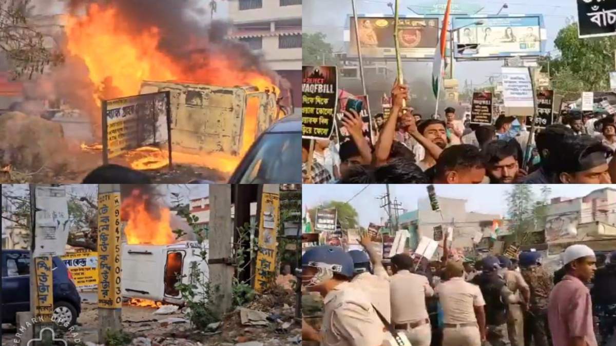 वक्फ कानून के खिलाफ बंगाल में तनाव! मुर्शिदाबाद में हिंसक प्रदर्शन, उपद्रवियों ने फूंकी पुलिस की गाड़ियां