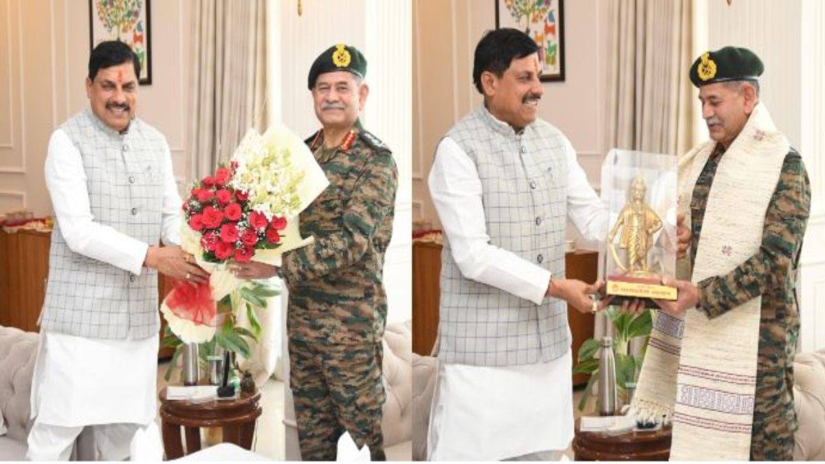 सीएम डॉ मोहन से मिले थल सेना प्रमुखः जनरल उपेंद्र द्विवेदी ने मुख्यमंत्री निवास स्थित समत्व भवन में की मुलाकात, अंग वस्त्रम और राजा भोज की मूर्ति भेंट की
