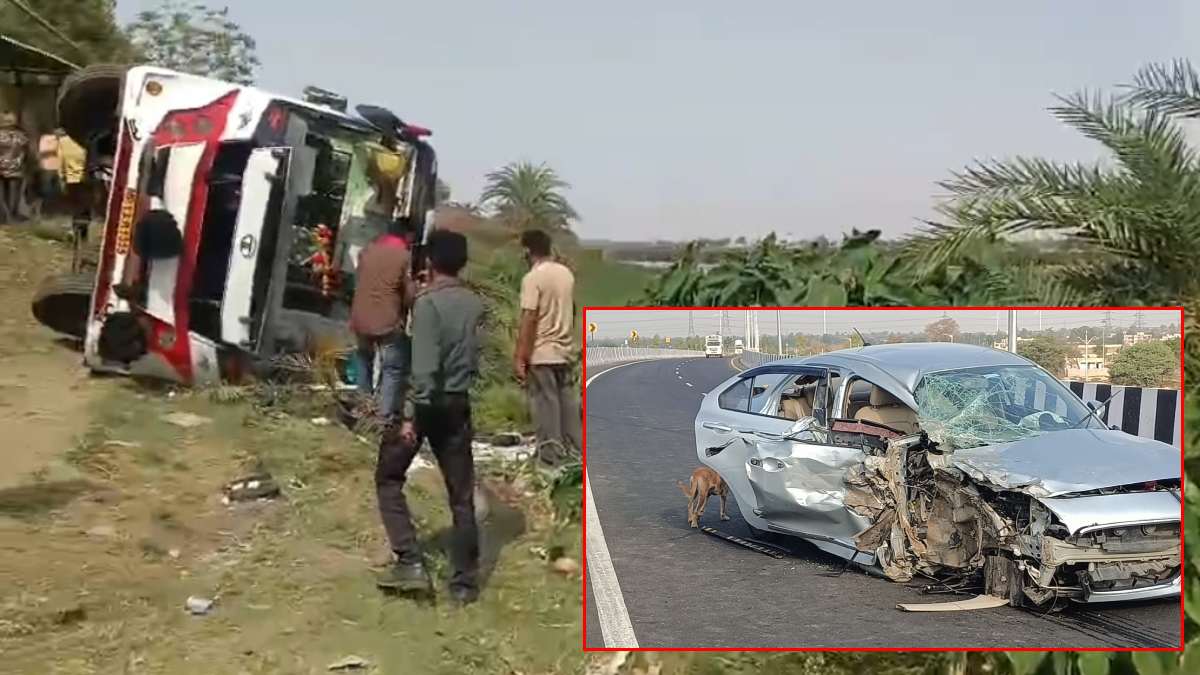 Dhar Road Accident: बारातियों से भरी बस पलटी, दूल्हे की मौसी की मौत, इधर अनियंत्रित ट्रक ने कार को मारी टक्कर, पत्नी की गई जान, पति घायल