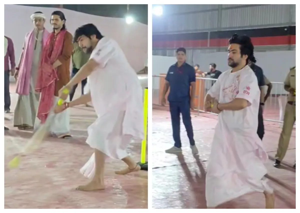 Dhirendra Shastri Cricket Match Video: बाबा बागेश्वर धीरेंद्र शास्त्री पर छाया IPL का खुमार, क्रिकेटर बनकर लगाए चौके-छक्के, एक ओवर में झटक डाले इतने विकेट