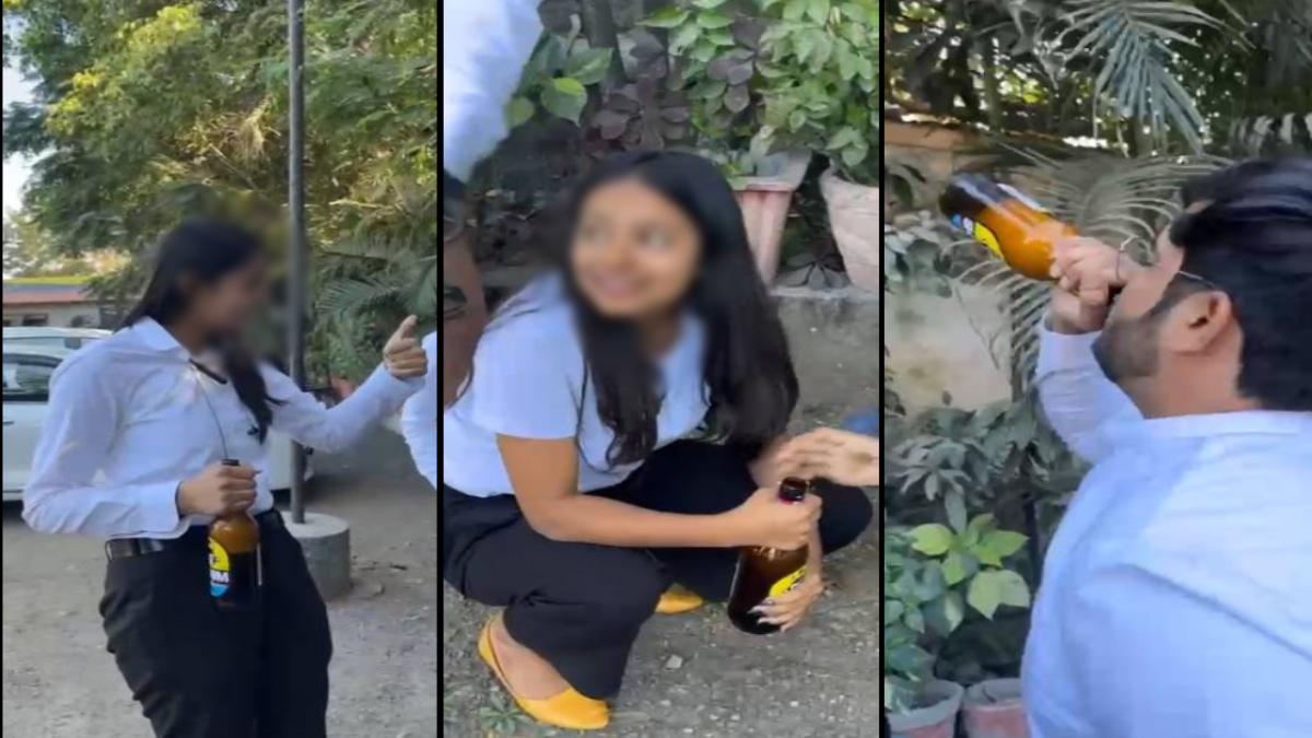 कॉलेज बंक मार कर बीयर पार्टी: छात्र-छात्राओं ने खुलेआम छलकाए जाम, VIDEO वायरल