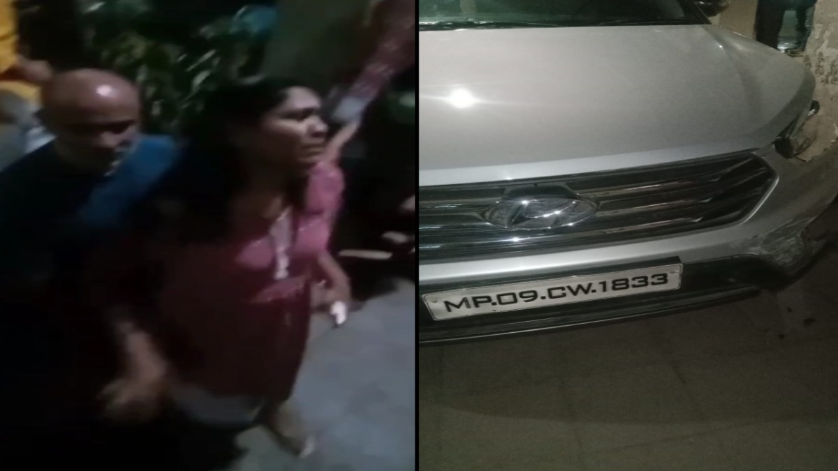 नशे में धुत कार चालक ने स्कूटी को मारी टक्कर: महिला और बच्ची की जान पर बन आई, IAS की गाड़ी चला रहा था युवक, लोगों ने किया हंगामा, पुलिस बनी मूकदर्शक