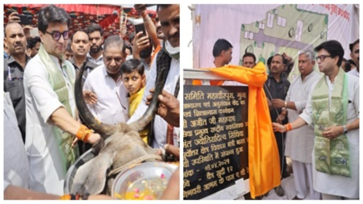गुना में बनेगा आधुनिक गो-अभयारण्य और अनुसंधान केंद्र: केंद्रीय मंत्री सिंधिया ने किया भूमिपूजन, कैंसर के इलाज के लिए बनेगी औषधि 