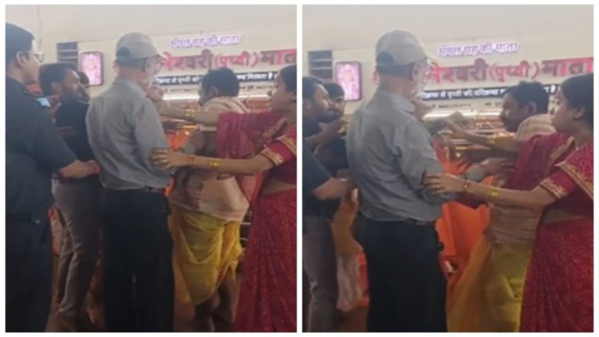 उज्जैन मंदिर के कर्मचारी की बदसलूकी का Video: विदेश मंत्रालय के अधिकारी को जड़ा थप्पड़, धक्के मारकर गर्भगृह से निकाला बाहर