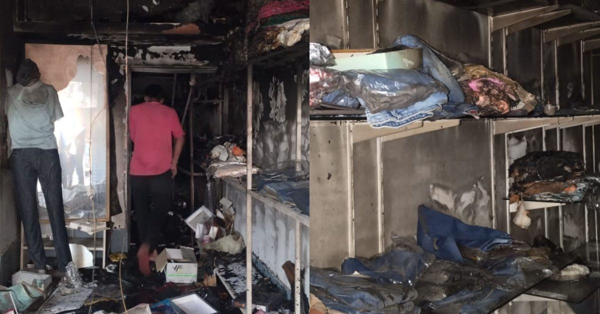 कपड़ा दुकान में लगी भीषण आग, लाखों का सामान जलकर राख, मची अफरा-तफरी