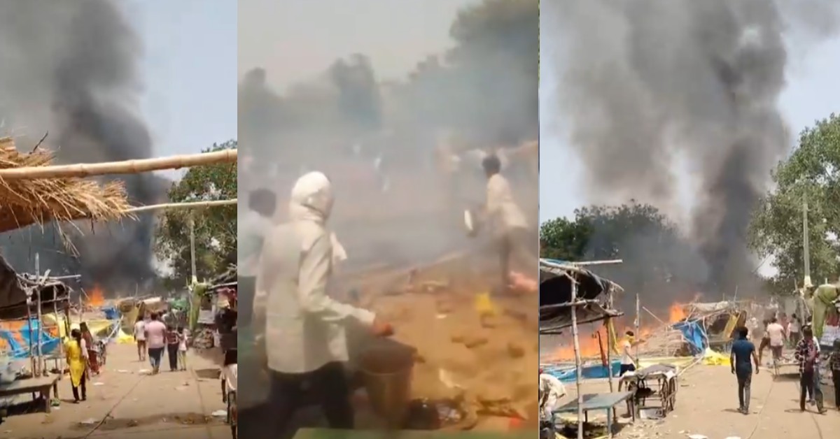 गड़बड़ा धाम मेले में बड़ा हादसा : प्रसाद बनाते समय सिलेंडर में लगी आग, कई दुकान जलकर राख