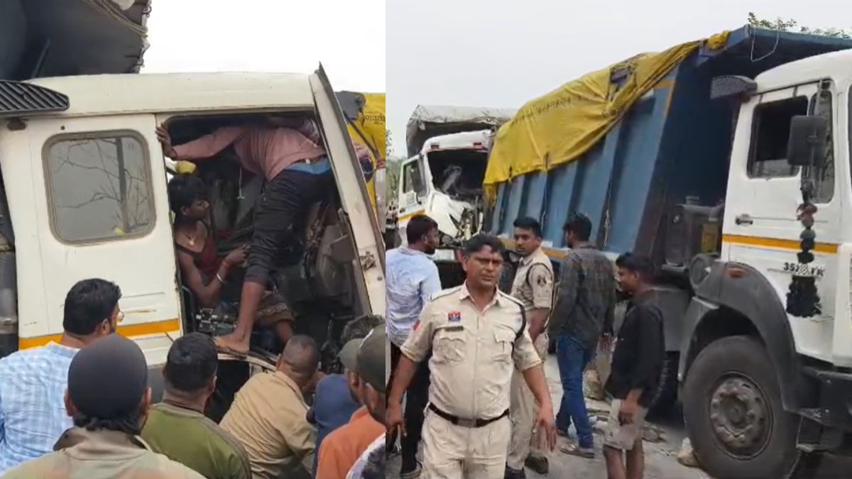CG Accident News : हाइवा से हाइवा की भिड़ंत, केबिन में फंसा चालक, रायपुर-अंबिकापुर हाइवे पर लगा जाम 