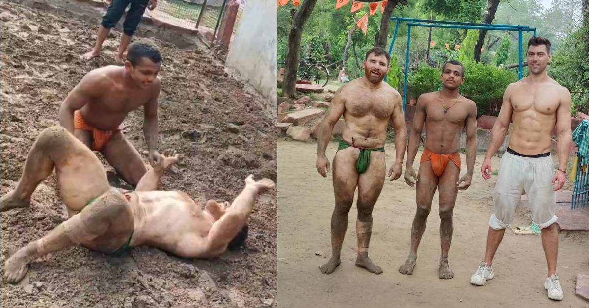 ताजमहल देखने आए विदेशी सैलानी बने पहलवान, अखाड़े में दिखाया दम, भारतीय पहलवानी को किया सलाम