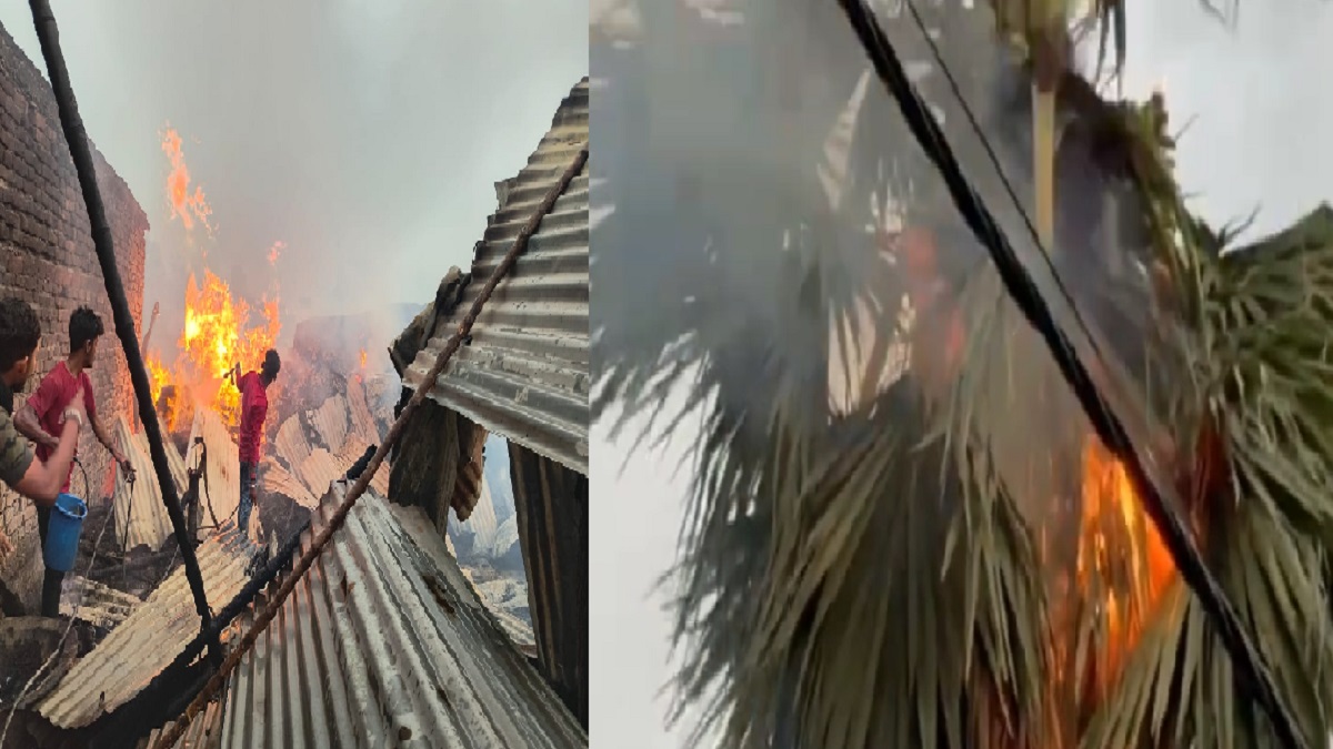 जब धू-धूकर जलने लगा ताड़ का पेड़, बगहा में देखने को मिला आग का तांडव, दर्जनों घर जलकर राख, कई लोग हुए बेघर