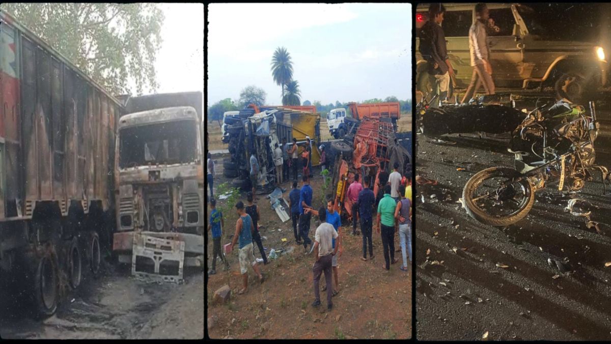 सड़क हादसे में चार की मौत : तेज रफ्तार बाइकों में आमने-सामने की भिड़ंत, दो युवकों की हुई मौत, इधर ट्रक में जिंदा जला ड्राइवर, बायपास में पलटी माजदा