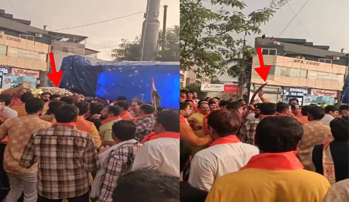 ब्राह्मण समाज की शोभा यात्रा में बवाल: मंच को लेकर हुआ विवाद, करणी सेना के नेता ने निकाली तलवार, तमाशबीन बनी रही पुलिस