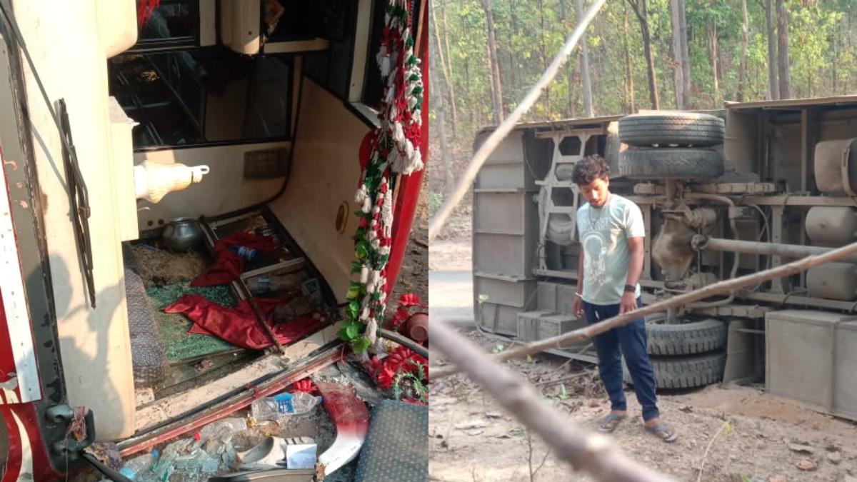 CG Accident : अनियंत्रित होकर पलटी यात्रियों से भरी बस, मौके पर मची चीख-पुकार