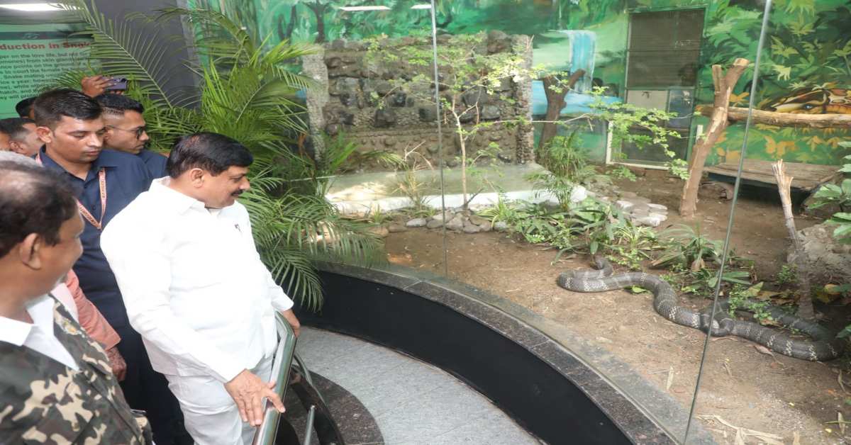 इंदौर के जू में सीएम डॉ मोहन: चिड़ियाघर का लिया जायजा, स्नेक हाउस का उद्घाटन कर छोड़ा कोबरा सांप, पक्षियों को दाना भी खिलाया