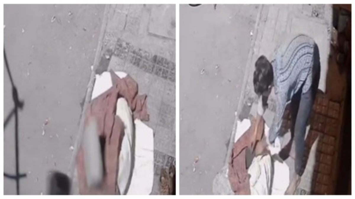 फुटपाथ पर सो रहे शख्स की पत्थर से कुचलकर हत्या, वारदात CCTV कैमरे में कैद, जेब से पैसे निकालते दिखा युवक 