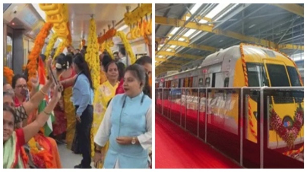 इंदौर में दौड़ी मेट्रो: हाथों में तिरंगा लिए महिलाओं ने किया पहला सफर, वीरांगनाओं के नाम पर रखे सभी स्टेशनों के नाम 