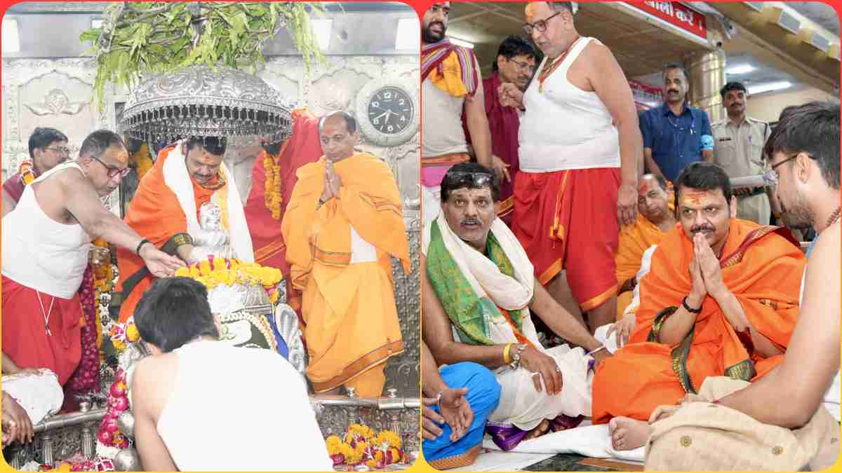 महाराष्ट्र के CM ने किए महाकाल के दर्शन: देवेंद्र फडणवीस ने गर्भगृह में किया विशेष पूजन अभिषेक, कहा- मुख्यमंत्री बनने के बाद नहीं मिला अवसर