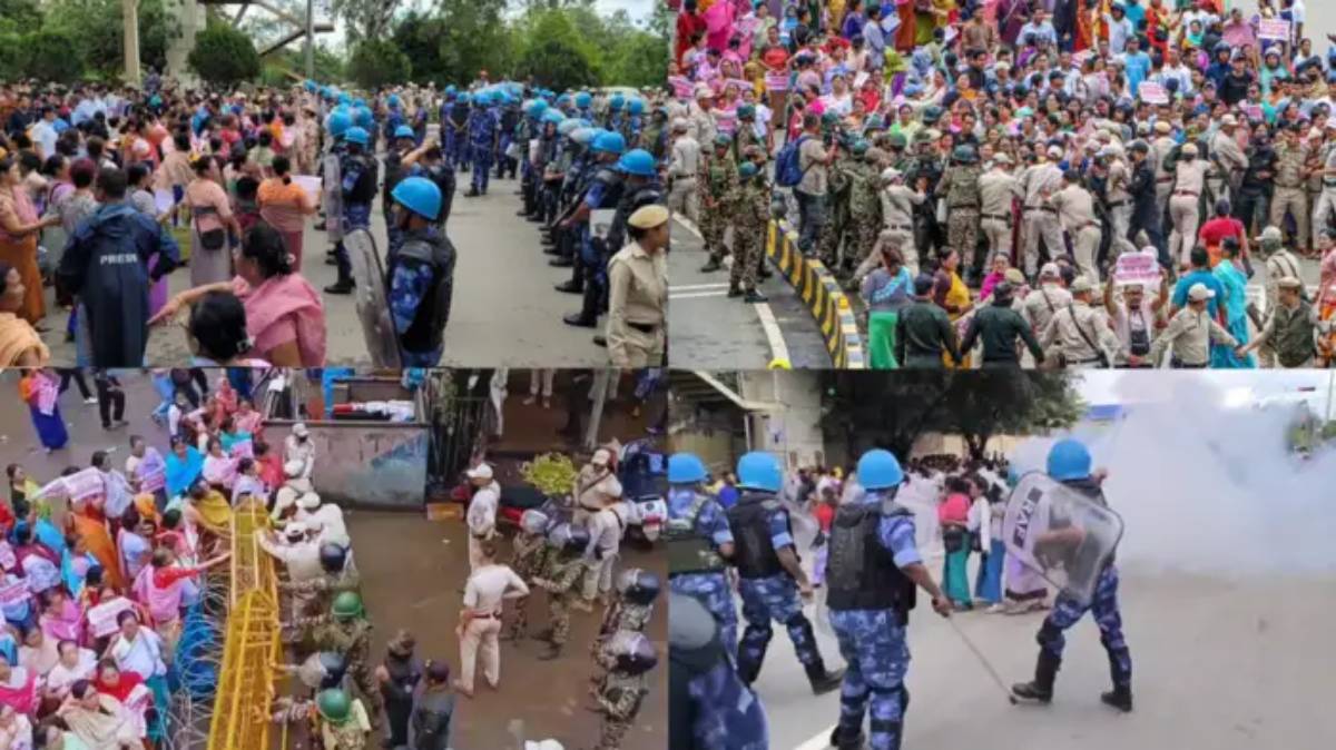 Manipur: मणिपुर में फिर तनाव, बस नेटवर्क से राज्य का नाम हटाने पर भड़के लोग, राजभवन के पास सुरक्षाबलों की प्रदर्शनकारियों से झड़प, जमकर हुआ बवाल