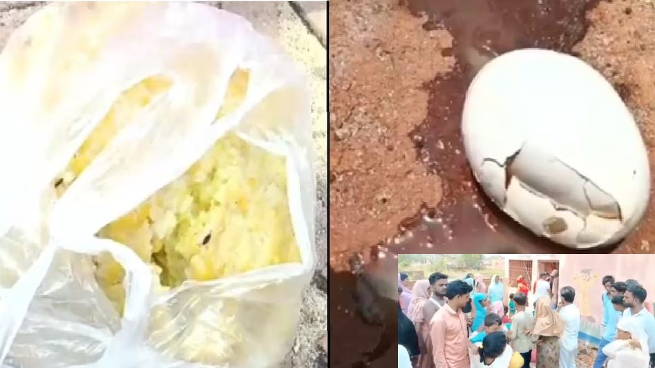 आंगनबाड़ी केंद्र में परोस दी 3 दिन पुरानी खिचड़ी और सड़े हुए अंडे : उल्टियां करने लगे बच्चे, परिजनों का हंगामा