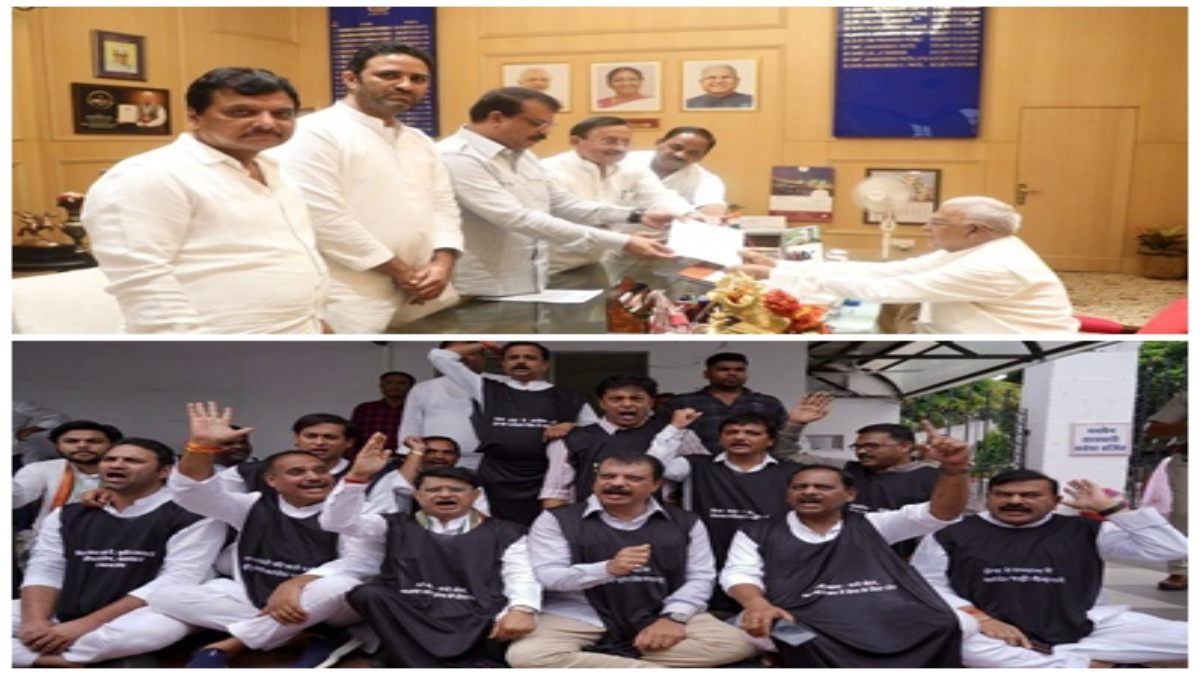 कांग्रेस विधायकों का राजभवन के बाहर धरना: उमंग सिंघार ने की मंत्री विजय शाह को बर्खास्त करने की मांग, काले कपड़े पहनकर की नारेबाजी, पुलिस ने किया गिरफ्तार