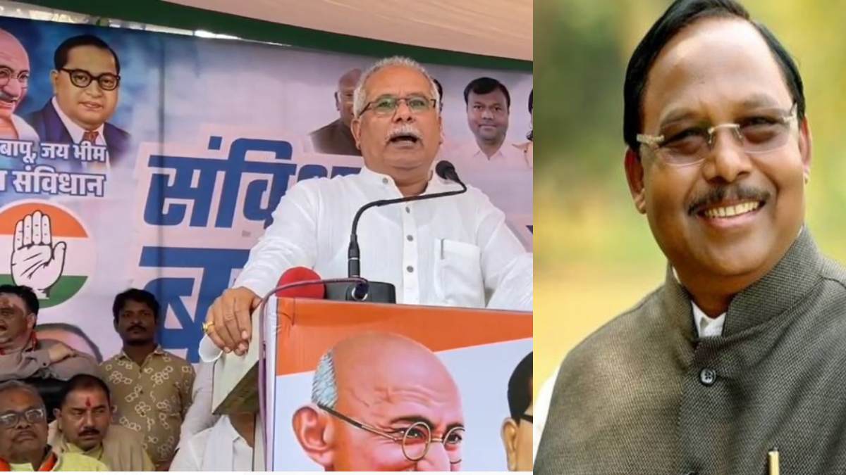 संविधान बचाओ यात्रा : भूपेश बघेल ने चुनाव आयोग को बताया भाजपा का बंधुवा मजदूर, कहा – शिकायतों के बाद भी EVM में गड़बड़ी की नहीं होती जांच, मंत्री नेताम बोले – खिसियानी बिल्ली खंभा नोचे