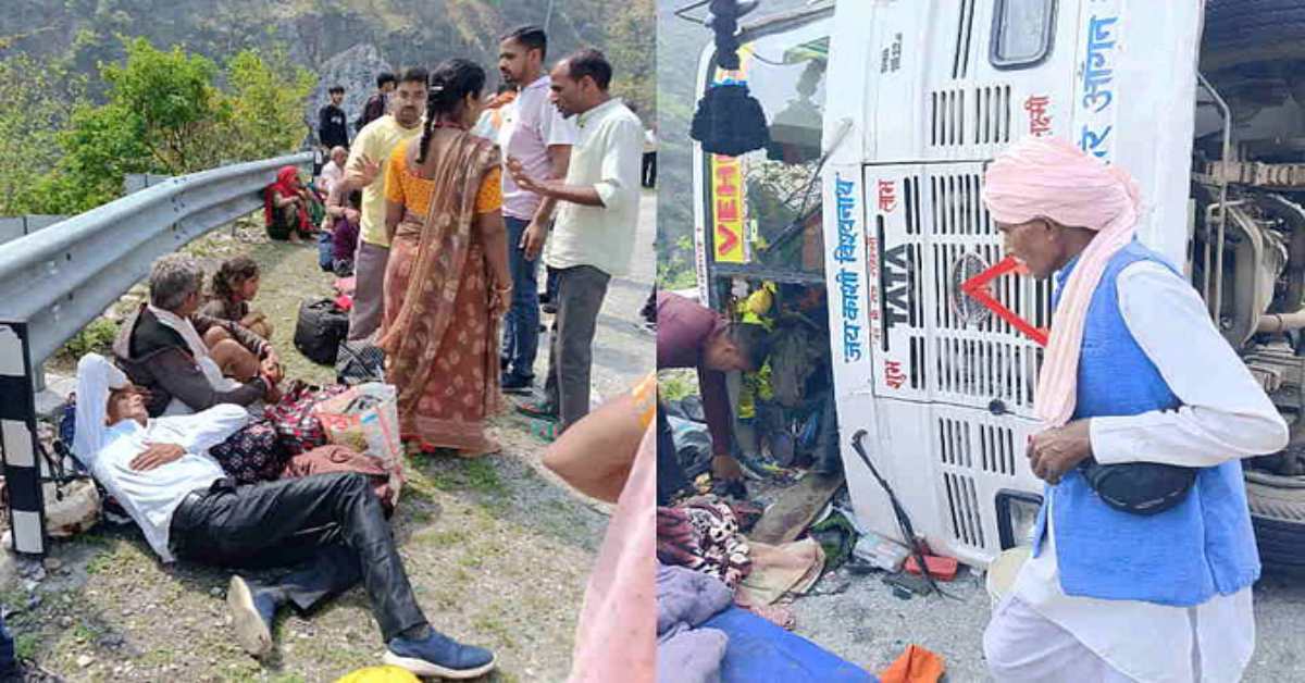 गंगोत्री हाईवे पर हादसा, अनियंत्रित होकर पलटी बस, यात्री घायल, सीएम धामी ने जताया दुख