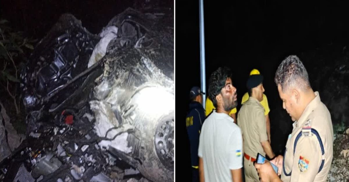 मसूरी देहरादून मार्ग पर हादसा : खाई में जा गिरी कार, दो की मौत, एक ने कूदकर बचाई जान