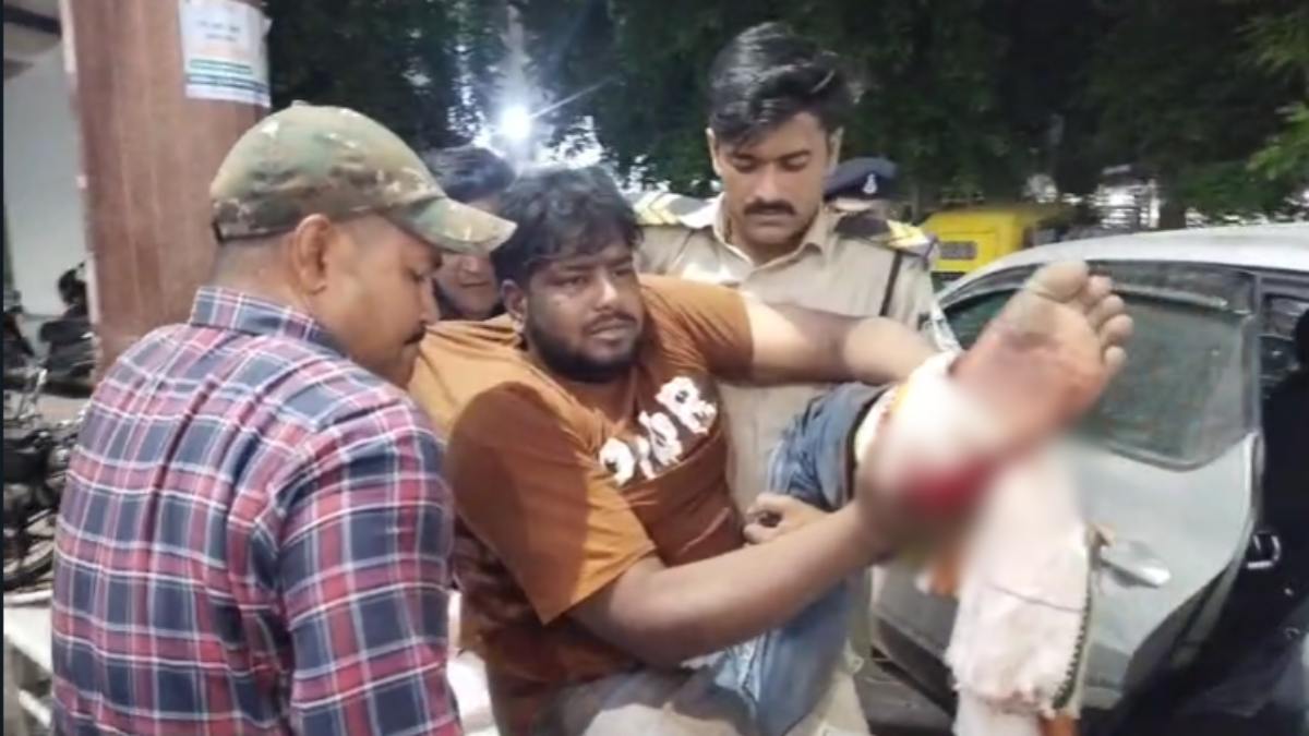 पुलिस धरपकड़ में भागे बदमाश का टूटा पैर, 2 दिन पहले गैंगस्टर के भतीजे के साथ मचाया था उत्पात