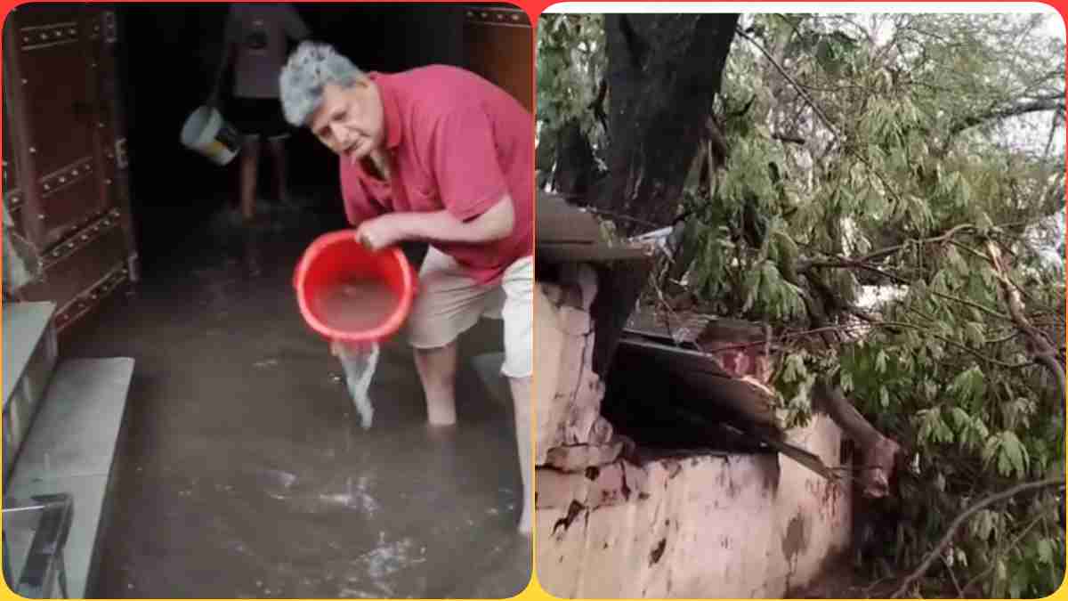 2 घंटे की बारिश से इंदौर का बुरा हाल: कई इलाकों में जलभराव, घर से पानी निकालते दिखे BJP नेता, महापौर पहुंचे तो लोगों ने कसा तंज, दिन भर की फोटोबाजी और अब…