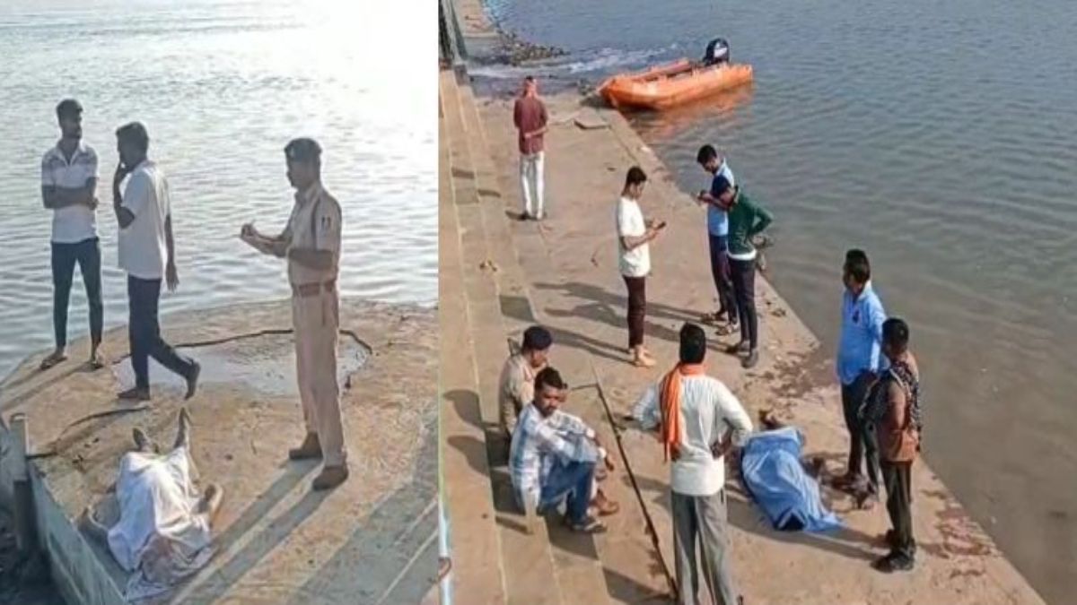 नर्मदा नदी में डूबे 2 युवकों का शव 12 घंटे बाद मिलाः घटनास्थल से डेढ़ किमी दूर नाव घाट पर मिला, नहाने गए 4 दोस्तों में से दो डूब गए थे