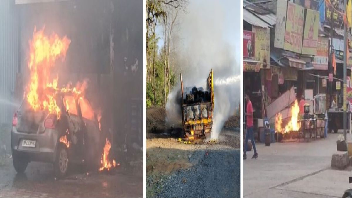 MP में आगजनी की 3 घटनाएंः इंदौर में मेडिकल संचालक की कार जलकर राख, नर्मदापुरम में कपास से भरा ट्रक खाक, बैतूल में होटल के अंदर सिलेंडर में लगी आग