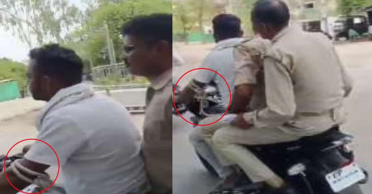 ‘गाड़ी तो मैं ही चलाऊंगा’..! अपराधी ने सड़क पर दौड़ाई बाइक, पीछे मौज में बैठे नजर आए 2 पुलिसवाले, VIDEO वायरल