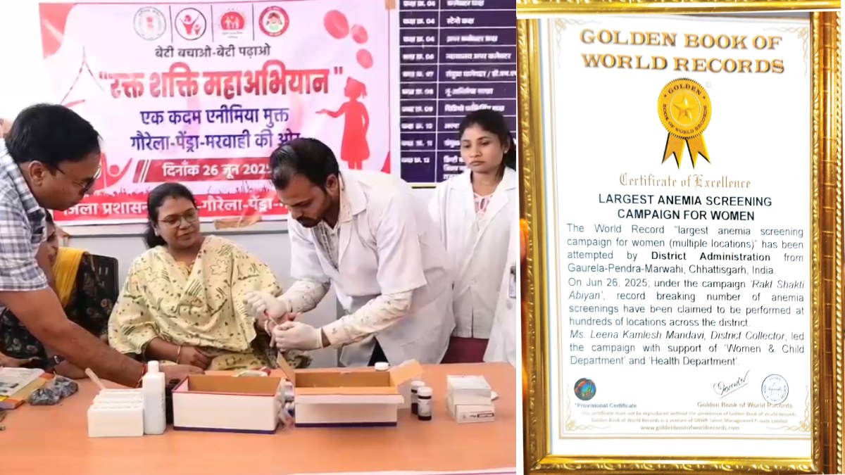 रक्त शक्ति महा-अभियान: एक दिन में 51 हजार एनीमिया जांच कर बनाया वर्ल्ड रिकॉर्ड, Golden Book of World Record में हुआ दर्ज
