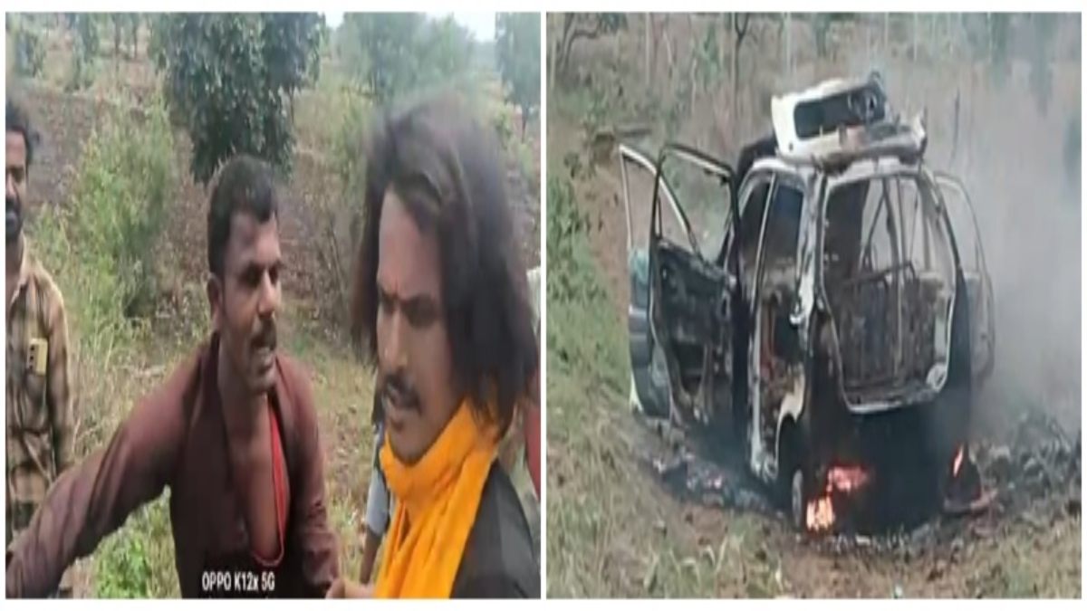 नाबालिग के अपहरण की नाकाम कोशिश: लड़की के शोर मचाने पर ग्रामीणों ने आरोपी के साथ की मारपीट, कार को किया आग के हवाले 