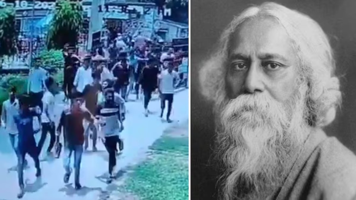 जिस रबीन्द्रनाथ टैगोर ने बांग्लादेश का राष्ट्रगान लिखा, उन्हीं की हवेली को कट्टरपंथी मुस्लिम दंगाइयों ने तोड़ डाला, देखें वीडियो