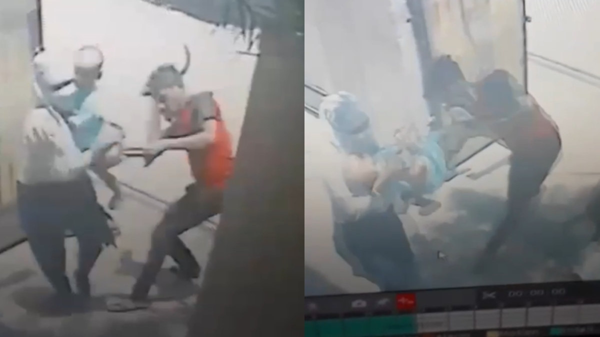 Crime News : पति ने पत्नी पर हंसिया से किया ताबड़तोड़ वार, बच्चे को भी आई चोट, देखें वीडियो