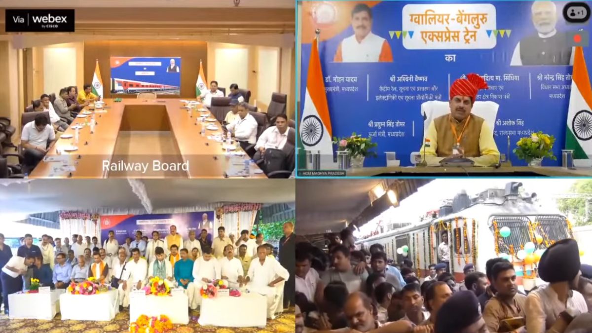ग्वालियर से बेंगलुरु जाना हुआ आसान: केंद्रीय मंत्री ज्योतिरादित्य सिंधिया ने नई स्पेशल ट्रेन को दिखाई हरी झंडी, कार्यक्रम में वीसी के माध्यम से जुड़े CM डॉ मोहन  