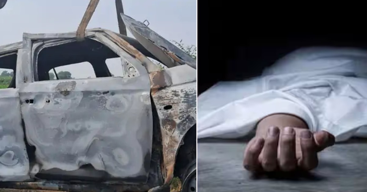 बुलंदशहर में भीषण सड़क हादसा : तेज रफ्तार कार पुलिया से टकराई, 5 लोगों की जिंदा जलकर मौत