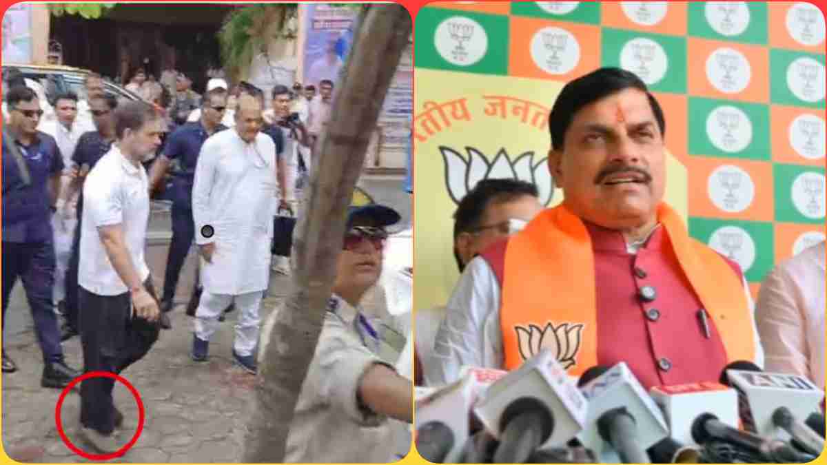 जूते पहनकर इंदिरा गांधी को पुष्पांजलि, मचा बवाल: राहुल गांधी की हरकत पर CM डॉ. मोहन का तंज, कहा- यह हमारे संस्कार नहीं