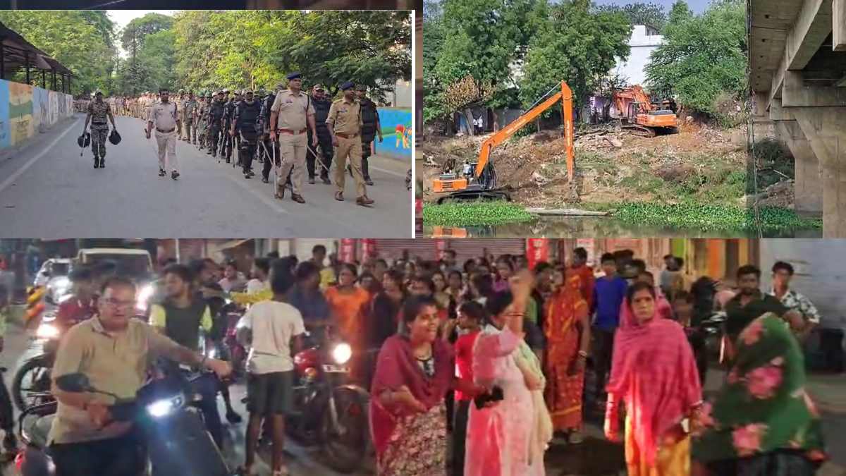 रायगढ़ में भारी बवाल : विरोध के बाद भी घरों पर चला निगम का बुलडोजर, मौके पर पुलिस के आला अफसर समेत बड़ी संख्या में जवान तैनात, कल देर रात लोगों ने किया था कलेक्टर बंगले का घेराव