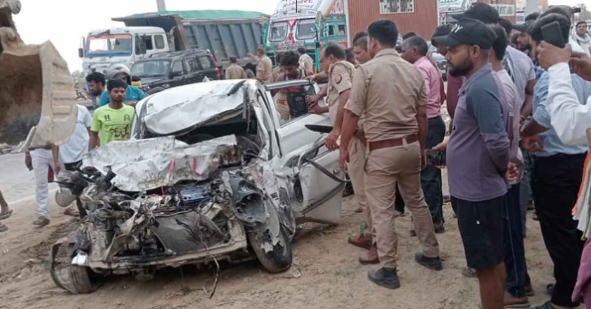 1 सेकेंड में 3 जिंदगी तबाहः कार और डंपर के बीच जोरदार भिड़ंत, मौके पर उखड़ी तीन लोगों की सांसें