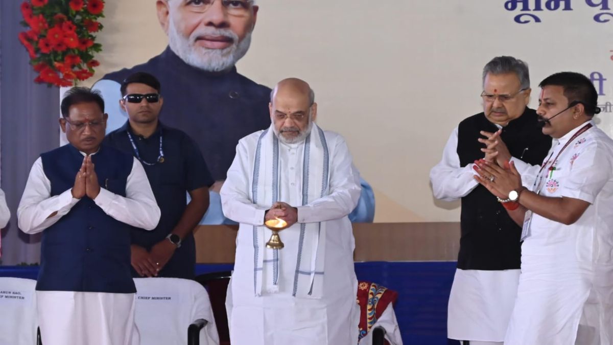 केंद्रीय गृह मंत्री अमित शाह ने एनएफएसयू और एनएफएसएल का किया भूमिपूजन, नवा रायपुर में 40 एकड़ में बनेगा दोनों संस्थानों का सर्वसुविधायुक्त आधुनिक भवन