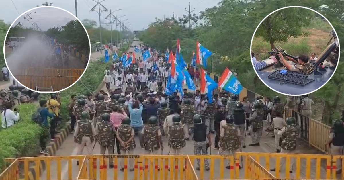 NSUI का यूनिवर्सिटी घेराव: पुलिस ने आंसू गैस और वाटर कैनन चलाकर कार्यकर्ताओं को खदेड़ा, परीक्षा परिणाम में धांधली का आरोप