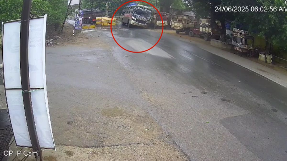 रफ्तार का कहर : बस और ट्रक की चाल देख खड़े हुए रोंगटे, यात्रियों की हलक में आई जान, देखिये Video…