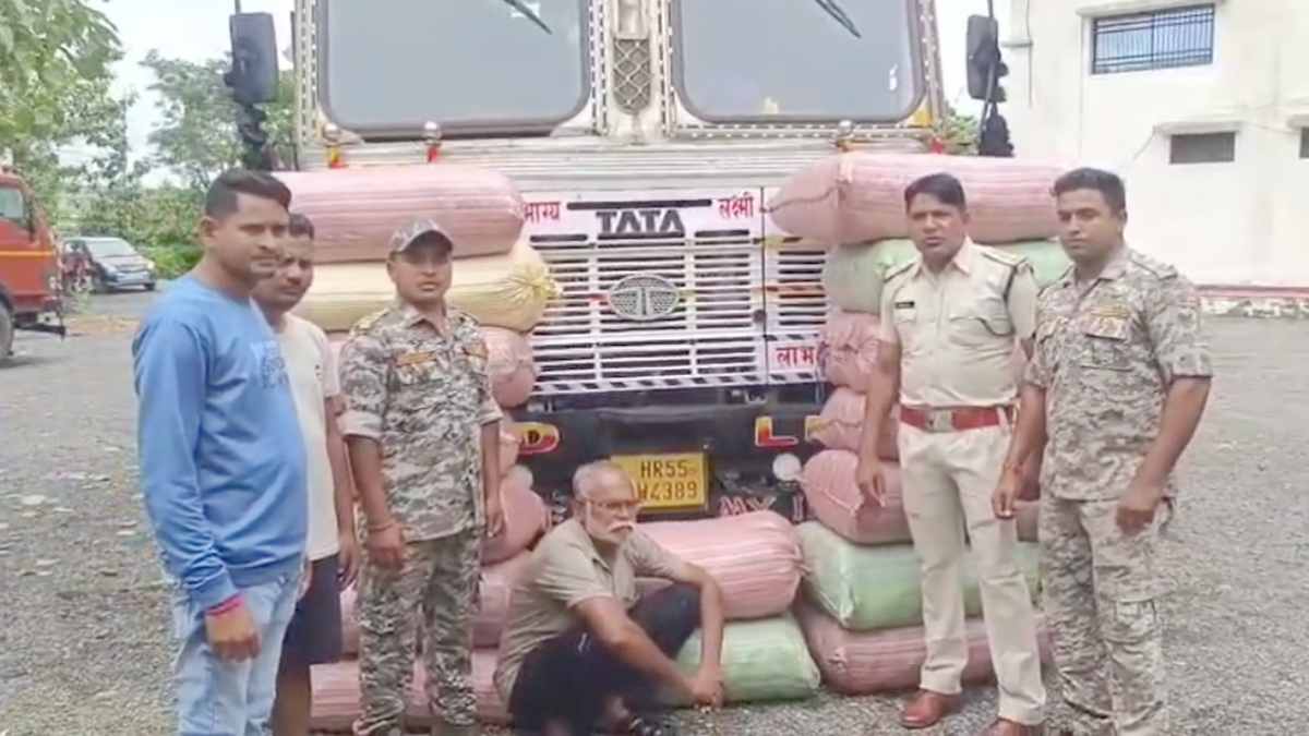 CG Crime : 80 लाख के गांजा के साथ तस्कर गिरफ्तार, ओडिशा से ले जा रहा था मध्यप्रदेश