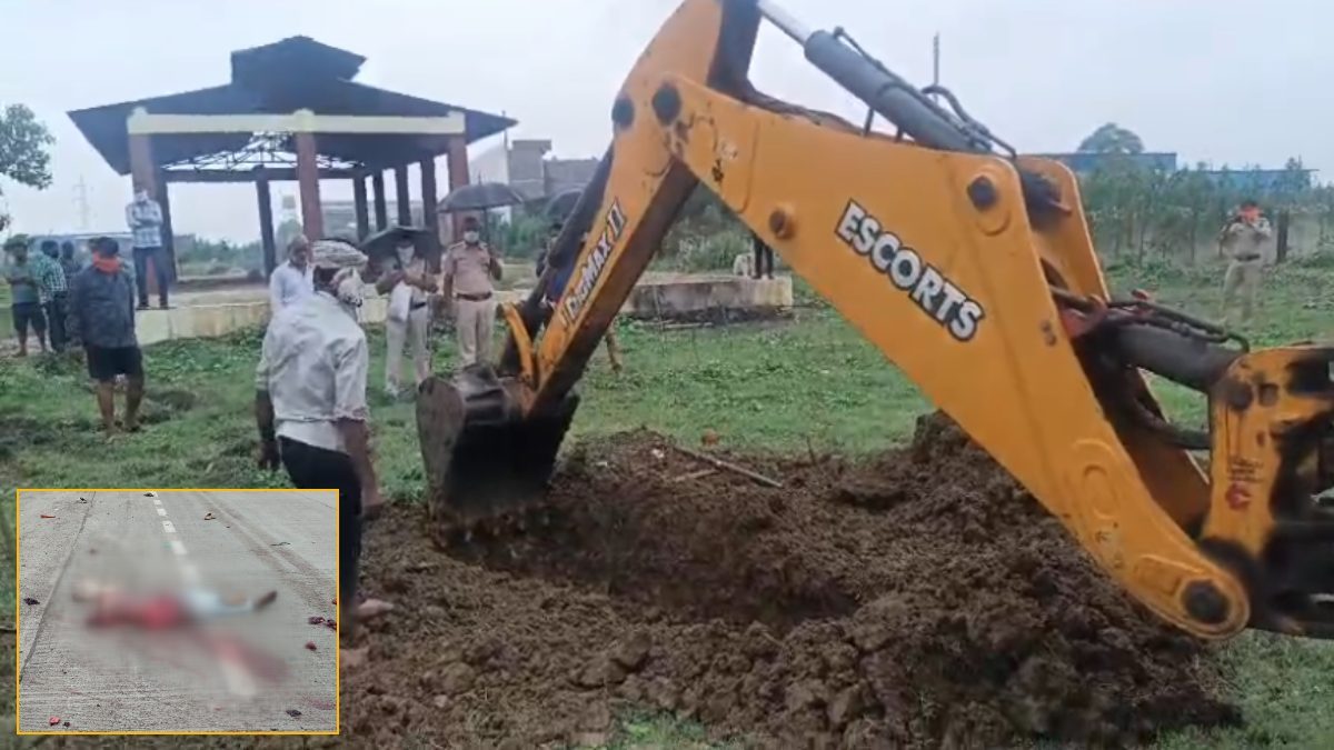 कब्र से निकाली गई लाश : एक्सीडेंट में मौत के बाद पुलिस ने अज्ञात मानकर दफनाया, परिजनों ने जेसीबी से निकलवाया शव