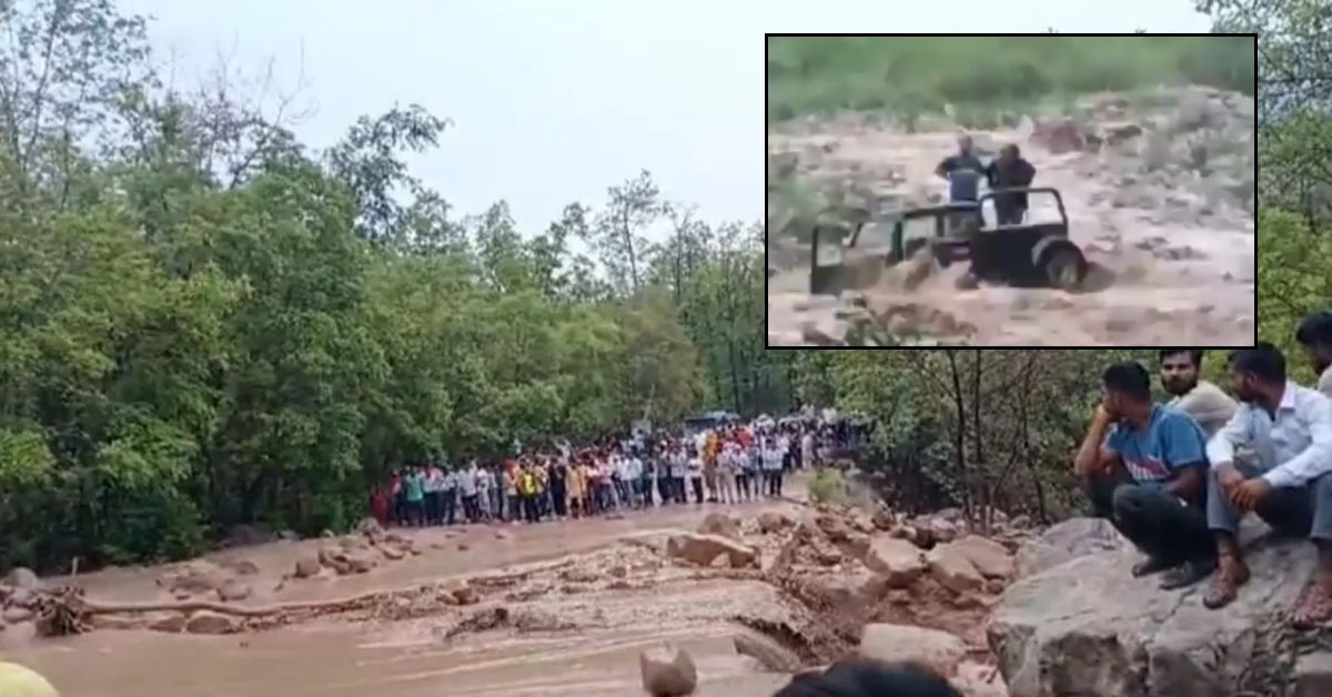 खतरों से खेलना पड़ा भारी : जिम कॉर्बेट में पर्यटकों से भरी जिप्सी बरसाती नाले में फंसी, VIDEO देखकर अटक जाएंगी सांसें
